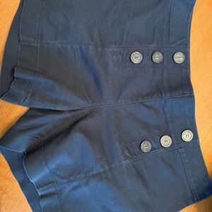 Women's Black Button-Front Shorts